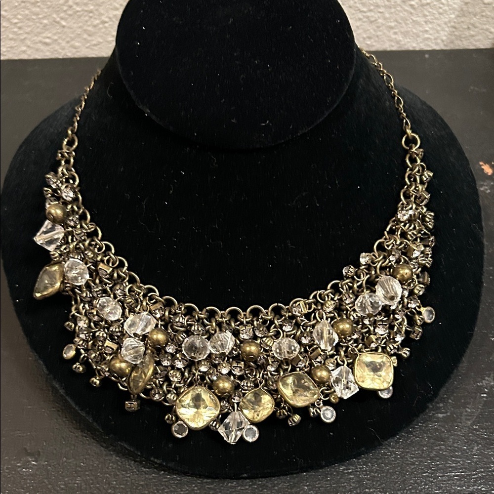 Chico's Gold and Silver Beaded Necklace